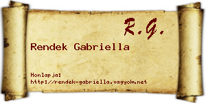 Rendek Gabriella névjegykártya